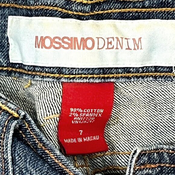 Mossimo Denim Capri‎ Wide Leg Fade Jeans 7 Retro Low Rise Cargo Pockets Stretch - Picture 4 of 4